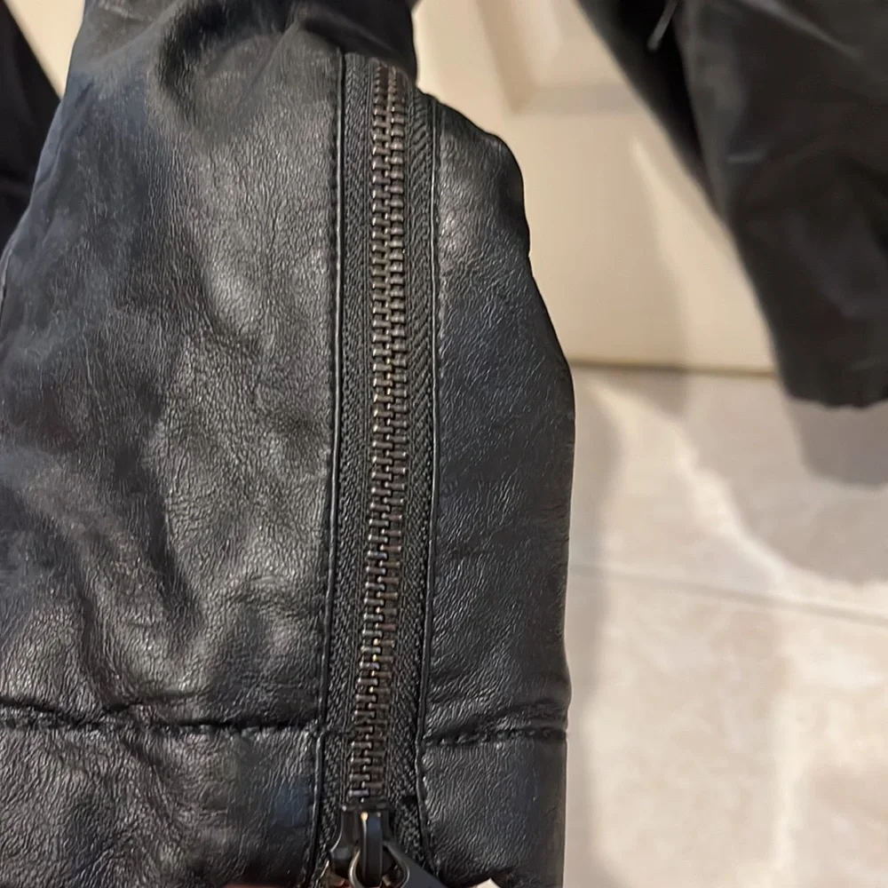 Levi’s leather hooded jacket